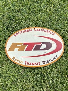 Vintage RTD Sign Los Angeles Southern California Rapid Transit District