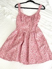 NWT Reformation Pink Floral Linen Dress Pockets  Sz 4