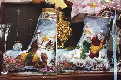 Yuletide Stockings Counted Cross Stitch Pattern Christmas 2 Designs Book Pages