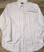VTG Brooks Brothers Country Club Shirt Men's XL Check Made in USA Egyptian Italy