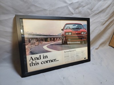 1985 MUSTANG GT 5.0 ORIGINAL 2 PAGE AD FRAMED