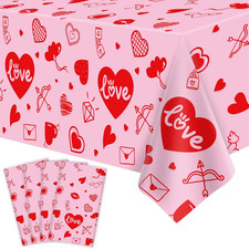 4 Pack Valentine's Day Tablecloth Valentine Love Heart Tablecloth Valentines Day