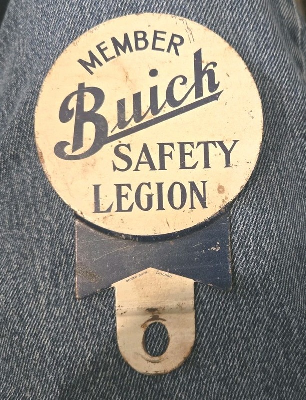 1930s Member Buick Safety Legion License Plate Topper