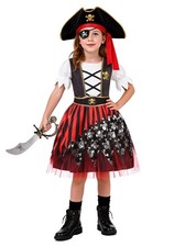 Pirate Costume Girls Deluxe Buccaneer Dress Set for Halloween Party Dress Up ...