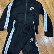 Nike Boys Black Colorblock 2 Piece Outfit Set Jacket Pants 24M