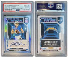 Panini 2025 Donruss Elite Justin Herbert Back to the Future Auto PSA 10