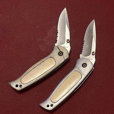 Set Of 2 Used Jaguar Folding Pocket Knife With Clip
