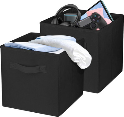 2 Pcs Storage Cubes, 10.5 Inch Collapsible Storage Bins, Fabric Foldable Bins fo