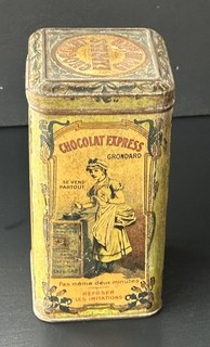 CHOCOLAT EXPRESS GRONDARD: boite en tôle lithographiée 1Kg No Menier