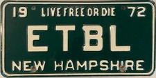 Vanity ET BL ETBL EAST TORONTO BASKETBALL LEAGUE license plate Ball 1972 NH