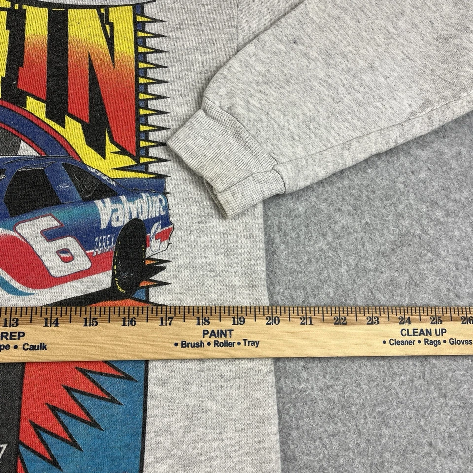 Sudadera De Colección Años 90 Mark Martin Mediana NASCAR Valvoline #6 Coche de Carreras EE. UU. Gris Foto 4 de 4