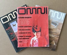 Lot of 3 OMNI Magazines 1979 & 1980 Sci-Fi, Art, Tech – Asimov, Bradbury, Clarke