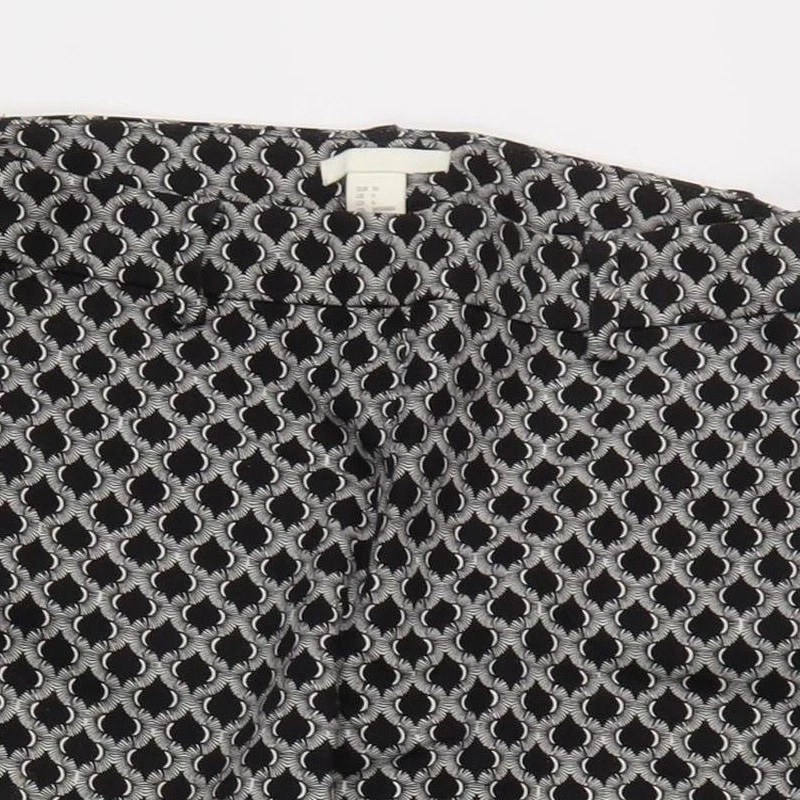 Women's Black Geometric Trousers Size 10 - Изображение 4 из 4