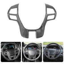 Carbon Fiber Style Steering Wheel Decor Cover Trims For Ford Ranger 2015-2021 Carbon Fiber Style Steering Wheel Decor Cover Trims For Ford Ranger 2015-2021