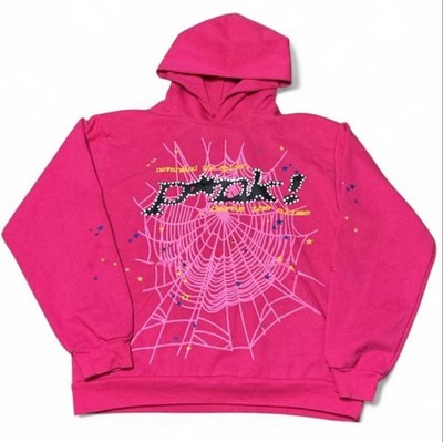 SP5DER Spider Worldwide Pink Web Hoodie Medium