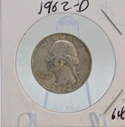 1962-D Denver Mint Silver Washington Quarter Coin 90% Silver