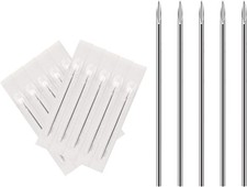High-Quality 10 Pack of 16G  14G Disposable Piercing Needles in Stainless Steel