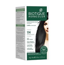 Biotique Bio Herbcolor Soin pour Cheveux Couleur 50g+110ml Ombre Naturel Noir