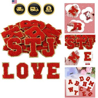 26Pcs Self Adhesive Chenille Letter Patches A-Z, Chenille Letters for Clothin...