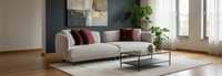 Hellgraues Stoffsofa Exklusiver 4-Sitzer Wohnzimmer Polstercouch