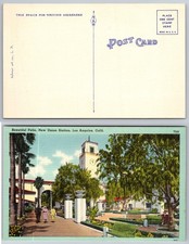 Beautiful Patio New Union Station Los Angeles California Linen Postcard Beautiful Patio New Union Station Los Angeles California Linen Postcard