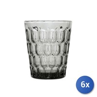 6X H&H Blow Bierglas Ausgearbeitetes Glas Grau Cl 32