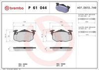 Brembo Bremsbelagsatz Scheibenbremse Prime P 61 044 FüR Peugeot 106 Saxo AX ZA 1