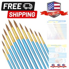 12pcs Round Watercolor Brushes Water Color Brushes for Painting Artist Body F...