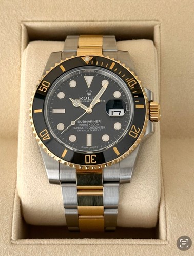 Rolex Submariner Date 116613LN 40mm Gold Stainless Black Dial Men Watch Full Set