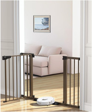Cumbor 29.7-46" Baby Gate for Stairs, Mom's Choice Awards Winner Brown