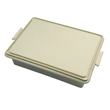 Tupperware Vintage 1990s Rectangular Cake Cupcake Carrier with Beige Base