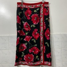 Vintage Notations MP Floral Boho Fairy Grunge Y2K Faux Wrap Resort Maxi Skirt