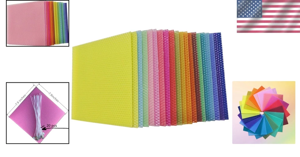 Engaging DIY Beeswax Candle Kit: 20 Colorful Sheets & Accessories for All Ages - Image 2 of 4