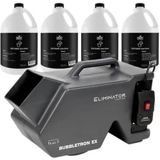 Eliminator Lighting BUBBLETRON EX Bubble Machine + 4 Bubble Fluid Gallon idjnow
