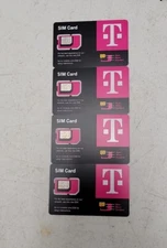 Lot of 4 T-Mobile SIM Cards Expiring 9/9/2024 - R15