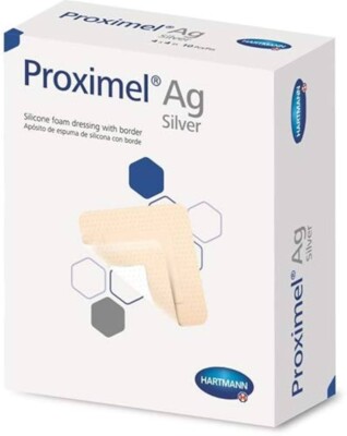 Proximel Ag Silver  Silicone foam Dressing with border 6'' x 6'' Box 5-15300000