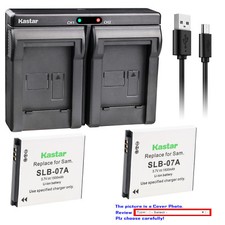 Kastar Battery Dual Charger for Samsung SLB-07A SLB-07B Samsung TL220 Camera