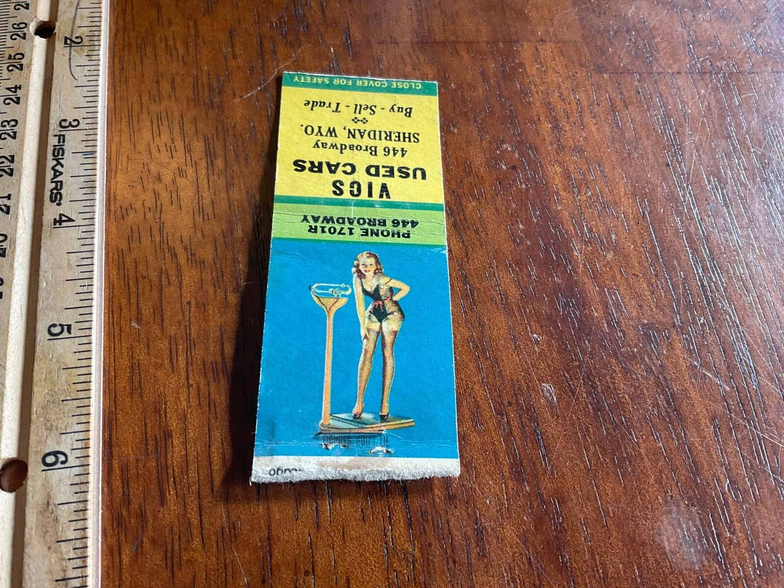  vintage matchbook used cars sheridan wyoming 