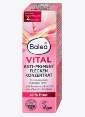 Balea Vital Fluid Anti-Pigment Spot Concentrate. Vitamins E, B3, B5. 20ml