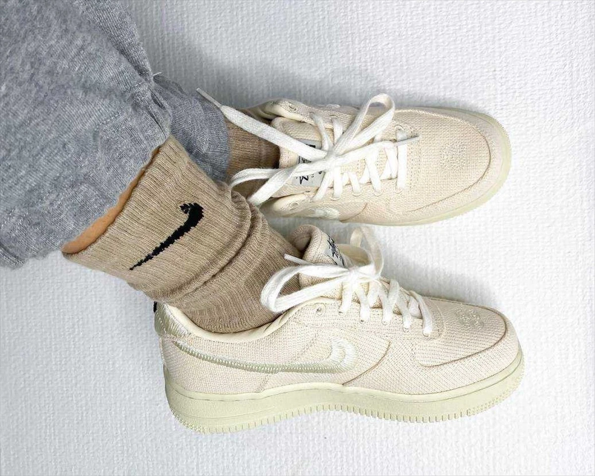 STUSSY NIKE AIR FORCE 1 LOW FOSSIL STONE (CZ9084-200) BRAND NEW US 10.5
