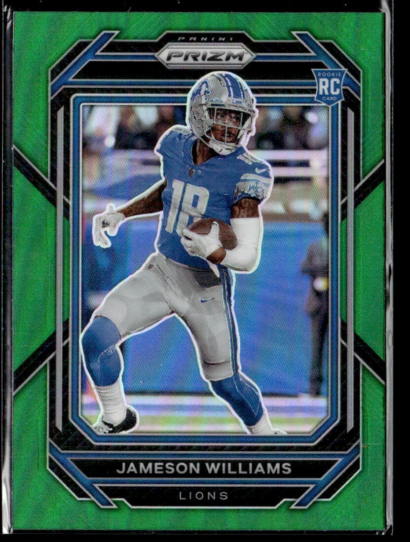 2022 Panini Prizm Green Prizm Jameson Williams Rookie Detroit Lions #311
