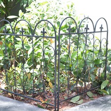 5x Steel Interlocking Garden Decorative Fence Lawn Border Path Edging 61 x 70cm