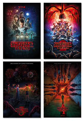 STRANGER THINGS - SEASONS 1, 2, 3 & 4 - TV SHOW POSTER SET (REGULAR STYLES 1)