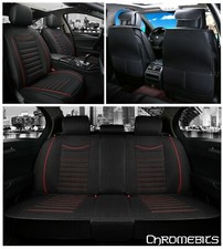 Premium Sitzbezüge Schwarz Rot Komplett-Set Für Hyundai Kia PU Leder