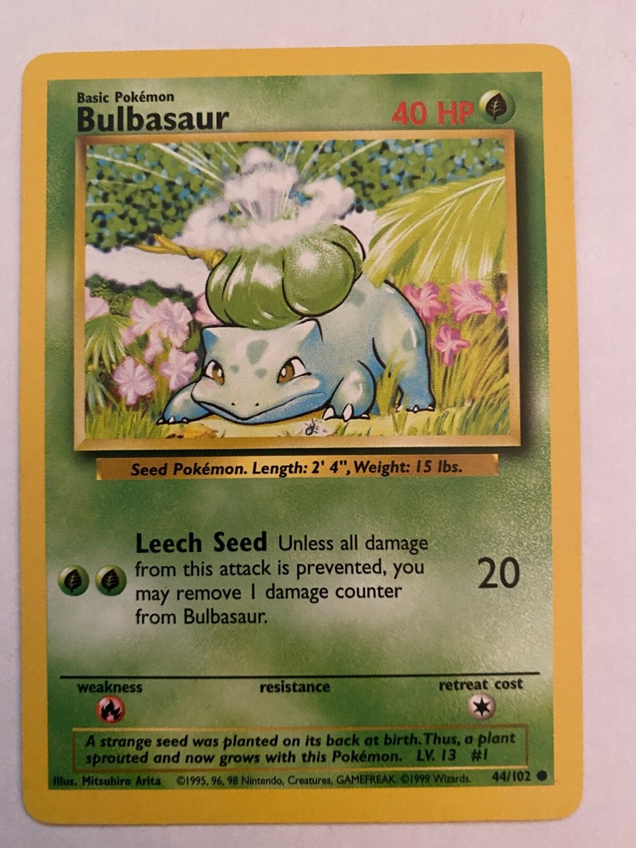 Bulbasaur 44/102 BASE SET Pokemon Card MINT | eBay