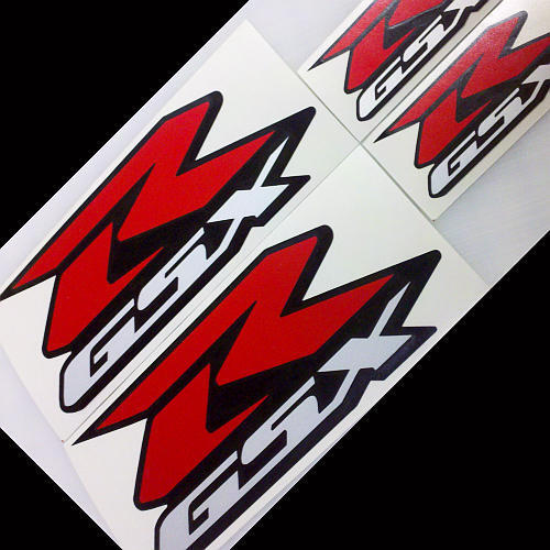 Suzuki GSXR decals reflective stickers 125 150 250 600 750 1000 red silver set r