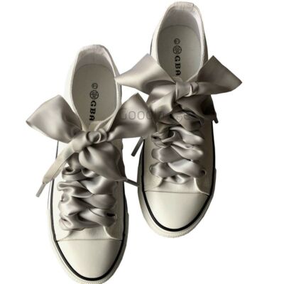 4cm Wide Flat Shoelaces Satin Ribbon Shoe Laces Sneaker Sport