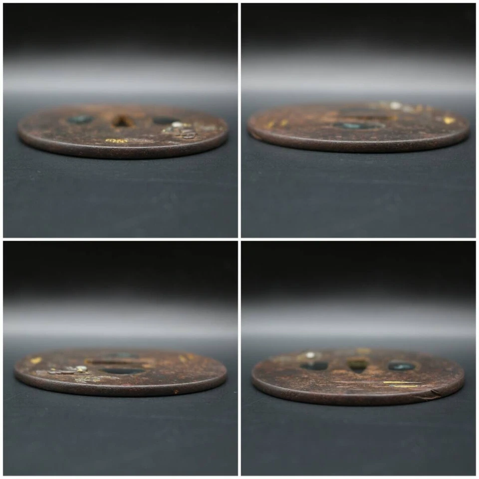 Antique Signed Brass Inlay Tsuba Japanese Samurai Bushido SwordKatana fromJapan - Image 4 of 4