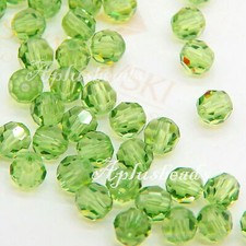 60pcs 4mm SWAROVSKI CRYSTAL Beads 5000 Faceted Round Peridot Green