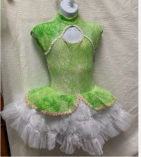 NWOT Beauty Pageant Costume Keyhole Front  Back Peplum Lace w/pettiskirt Sm CH